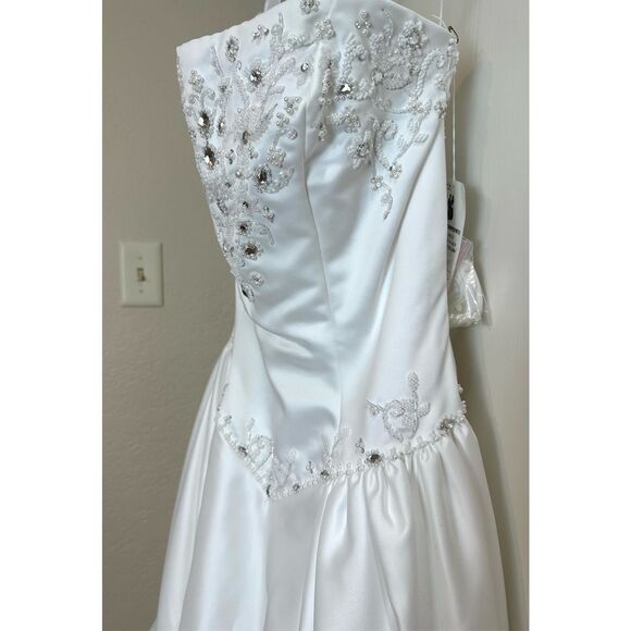 Mori Lee NEW size 12 strapless bridal wedding dress with train - Picture 7 of 16